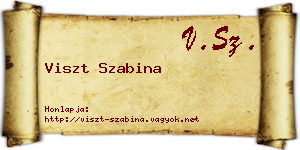 Viszt Szabina névjegykártya